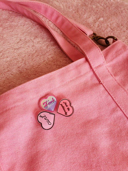 Fuck The Patriarchy Pin- Pink Pin
