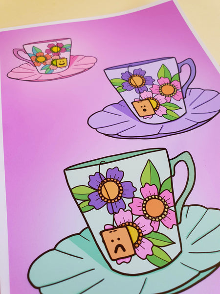 Emotional Tea Cups Print