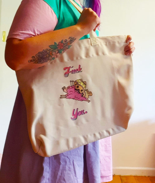 Fuck Off Sheep Tote Bag
