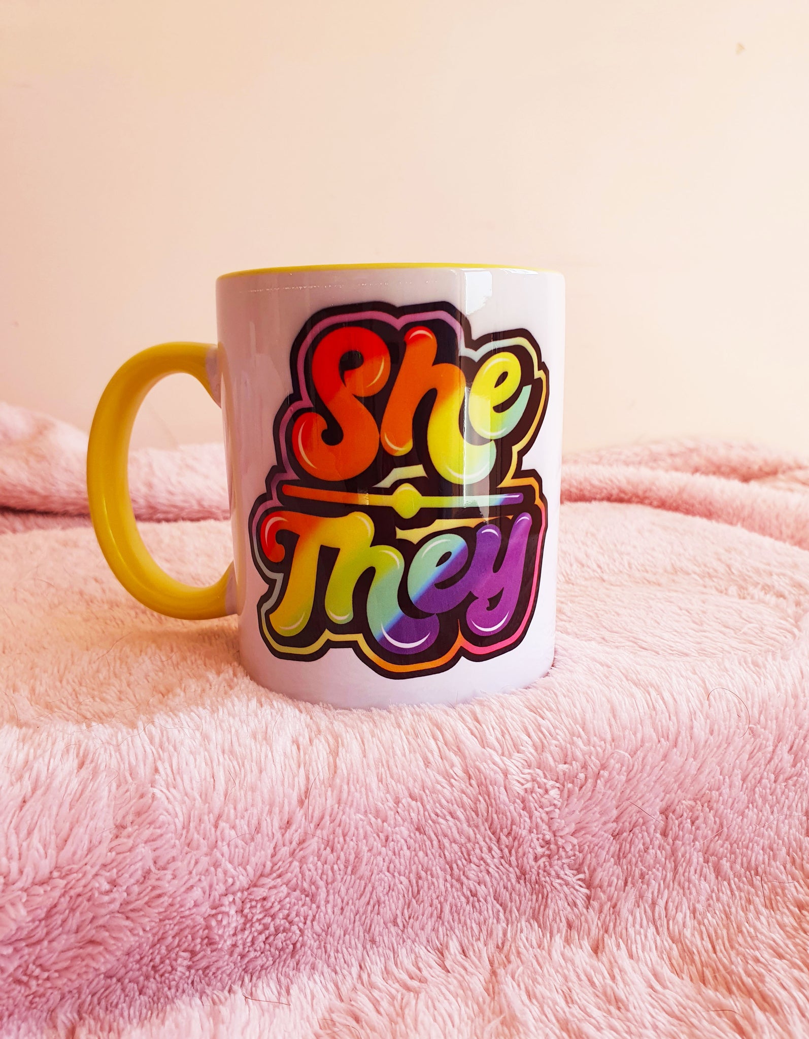 She / They Pronoun Mug