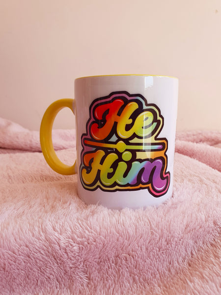 He / Him Pronoun Sticker