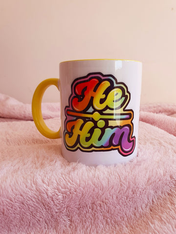 He / Him Pronoun Mug