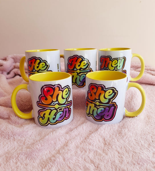 He / Him Pronoun Mug