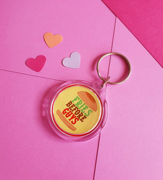 Fries Before Guys Keychain