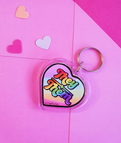 They / Them Keychain