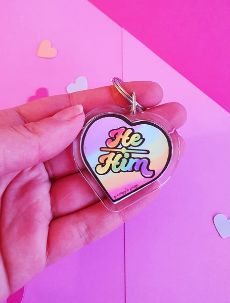 He / Him Acrylic Pin