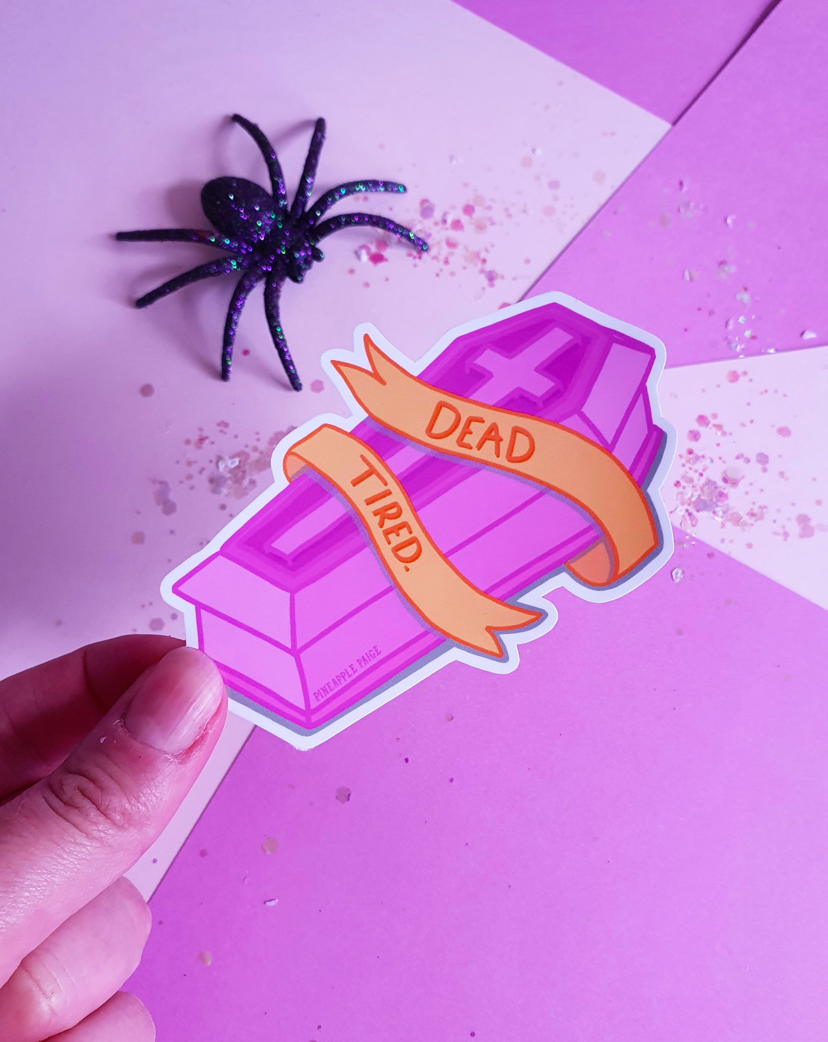 Dead Tired Coffin- Halloween Sticker