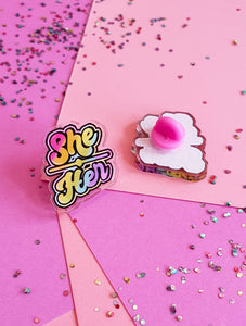 She / Her Acrylic Pin