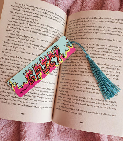 Spicy. - Flame Metal Bookmark for Romance Readers