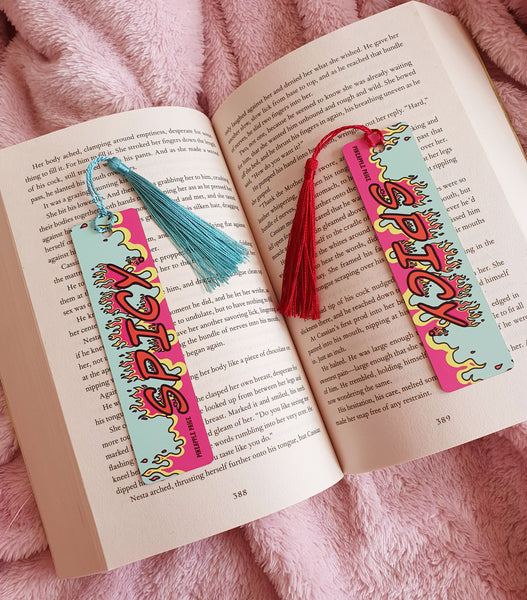 Spicy. - Flame Metal Bookmark for Romance Readers