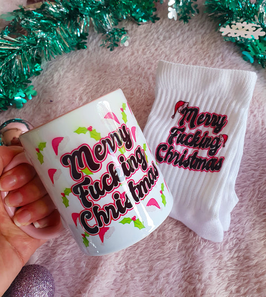 Merry Fucking Christmas - Mug and Sock Gift Pack