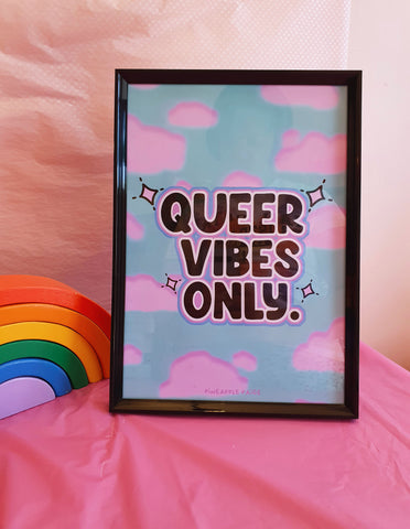 Queer Vibes Only - Pink Cloud Art Print