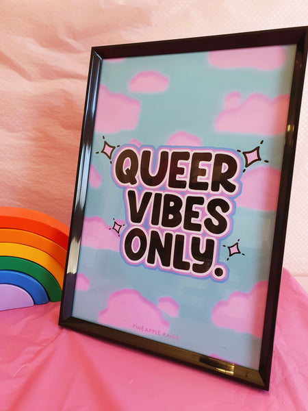 Queer Vibes Only - Pink Cloud Art Print