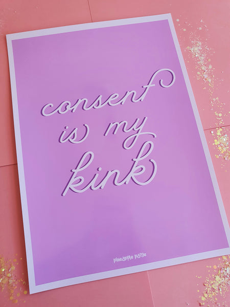 Consent is My Kink (Pink) - Statement Wall Print