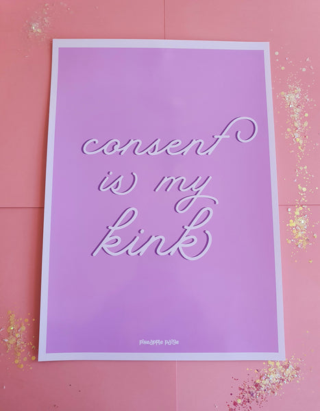 Consent is My Kink (Pink) - Statement Wall Print