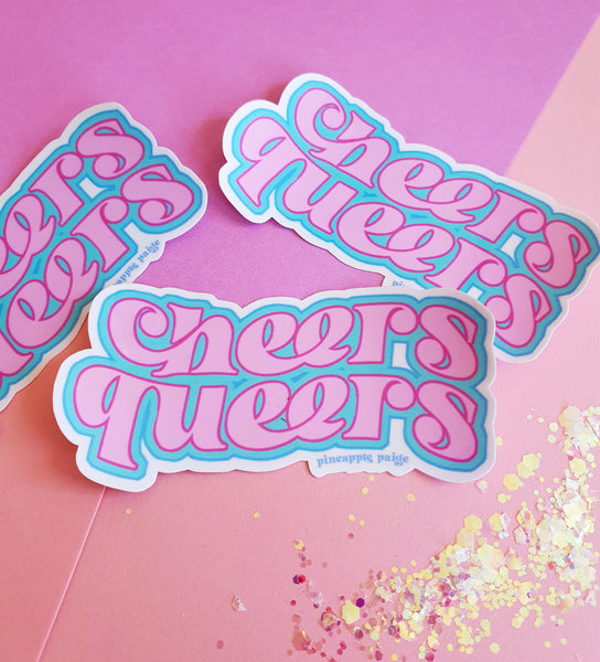 Cheers Queers Sticker -  LGBTQ+ Sticker