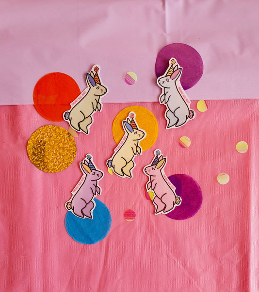 Party Rabbit Stickers - Purple Only