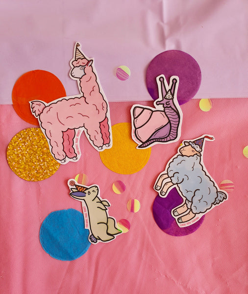 Party Rabbit Stickers - Purple Only