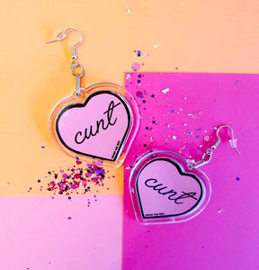 Cunt Earrings- Pink