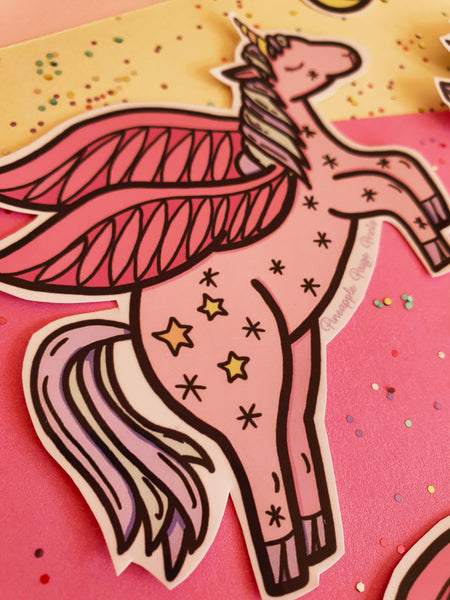 Unicorn Sticker- pink