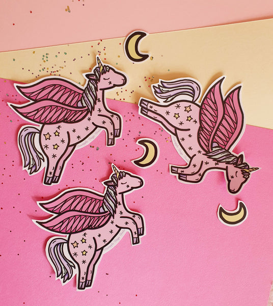 Unicorn Sticker- pink