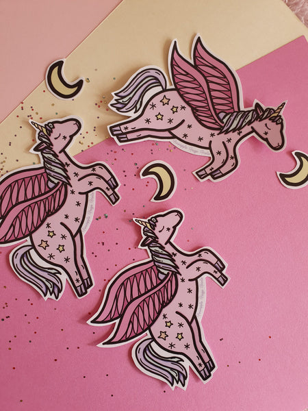 Unicorn Sticker- pink