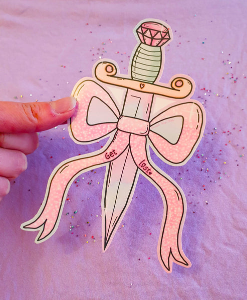 Kawaii Dagger Sticker- Dagger & Bow