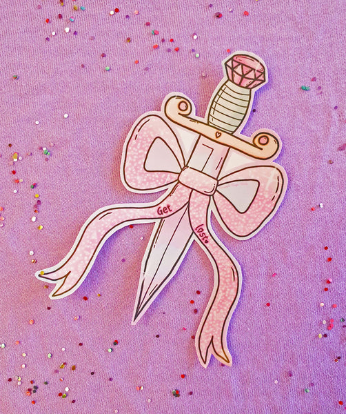 Kawaii Dagger Sticker- Dagger & Bow