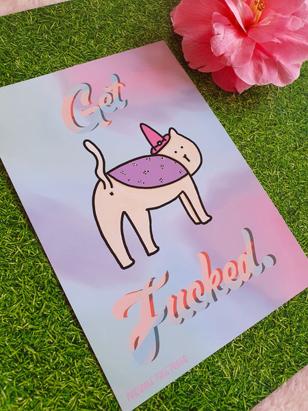 Get Fucked Print- Cat Print