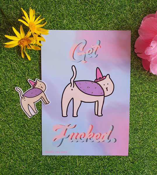 Get Fucked Print- Cat Print