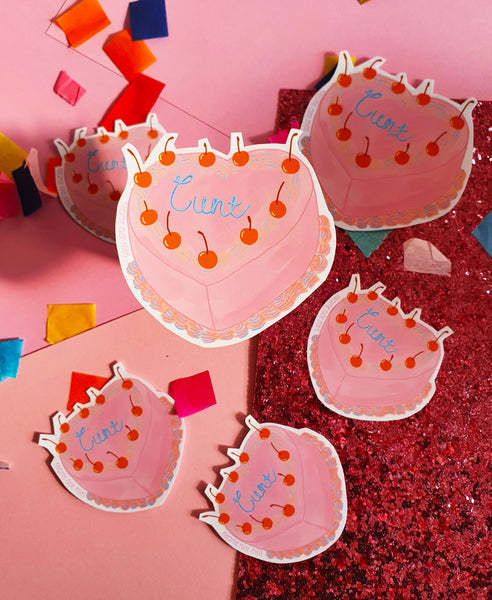 Cunt Cake Sticker- Birthday Cake